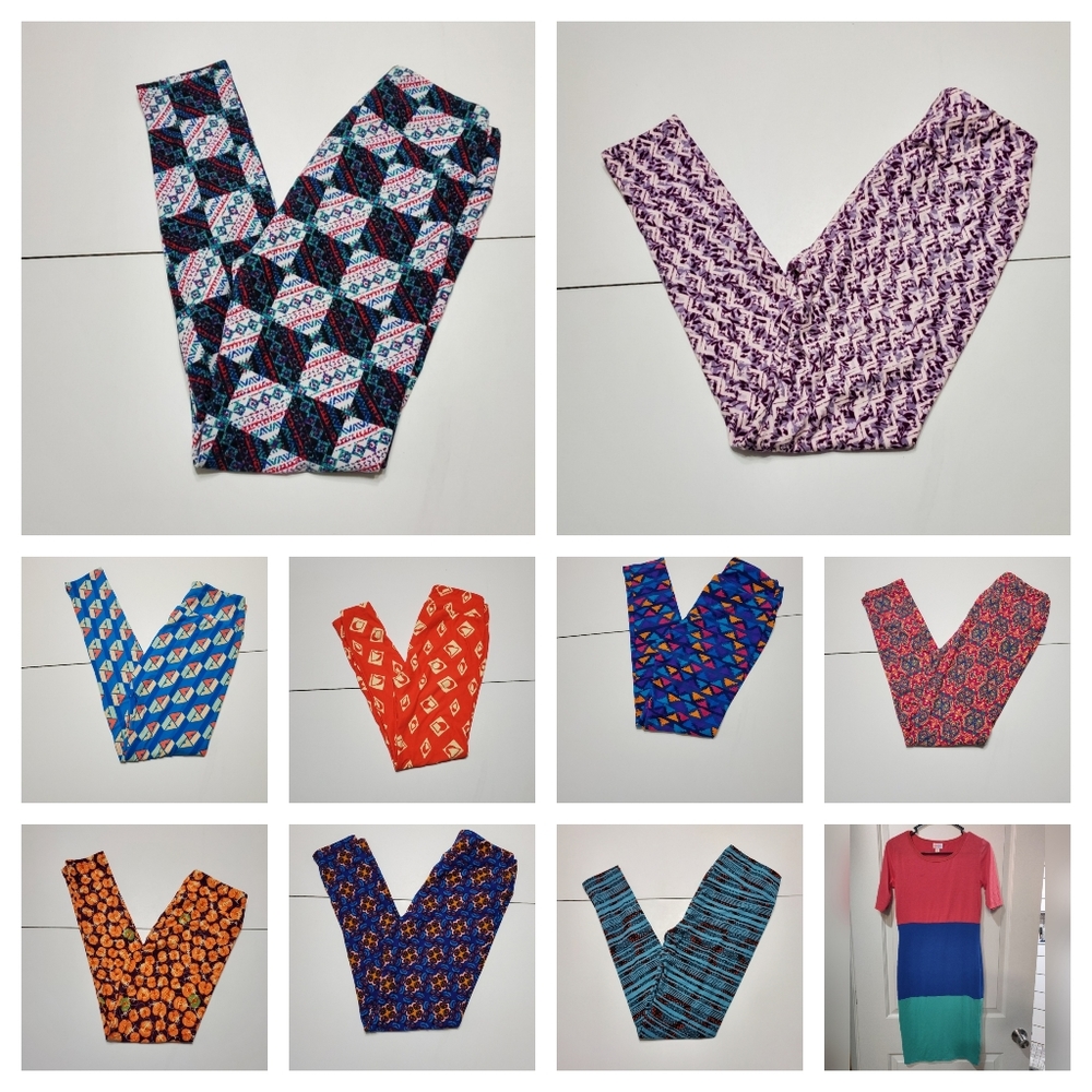 Bundle of Lularoe leggings and one Lularoe dress